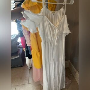 White Ruffled Maxi Dress